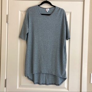 Lularoe Irma Shimmery Gray Blue Tunic